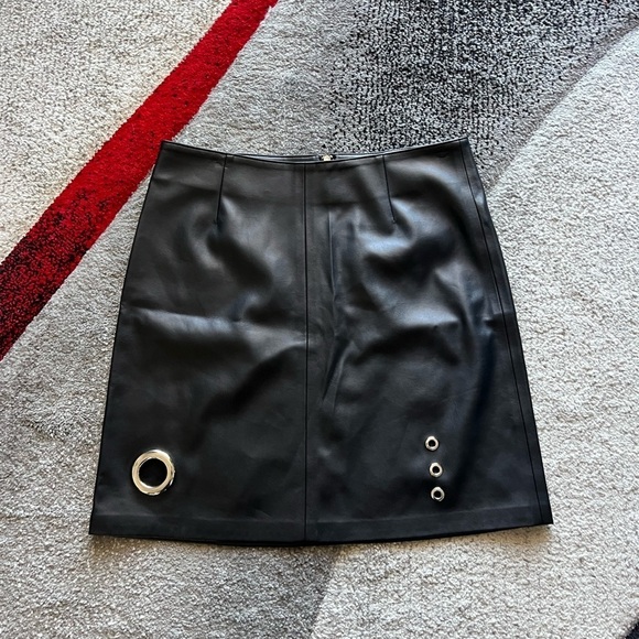 Lalipop Design Black Vegan Leather Skirt - Picture 2 of 6